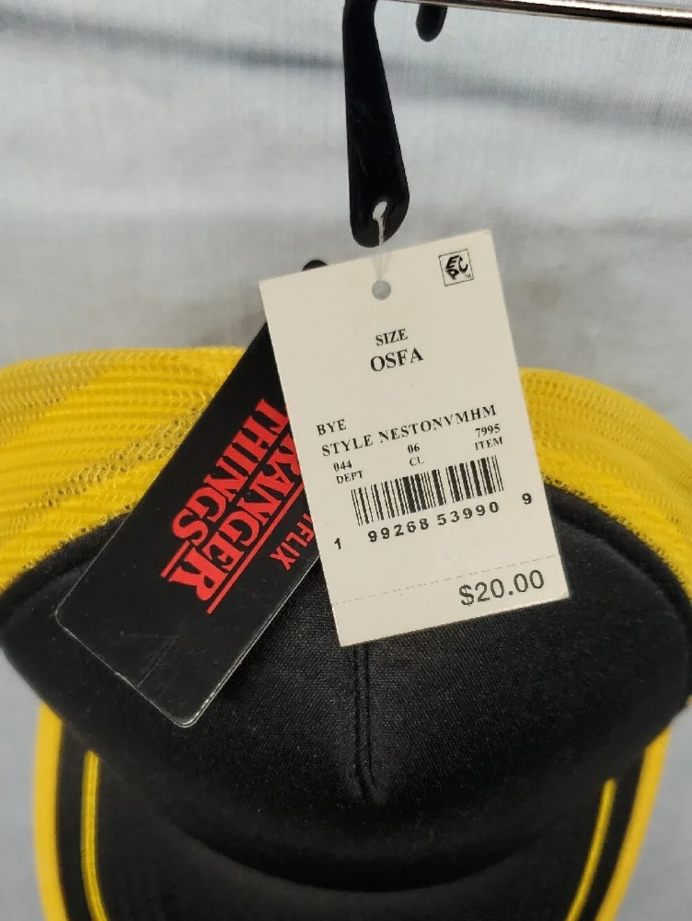 Kids Black & Yellow Trucker Hat with Stripe Detail - 20